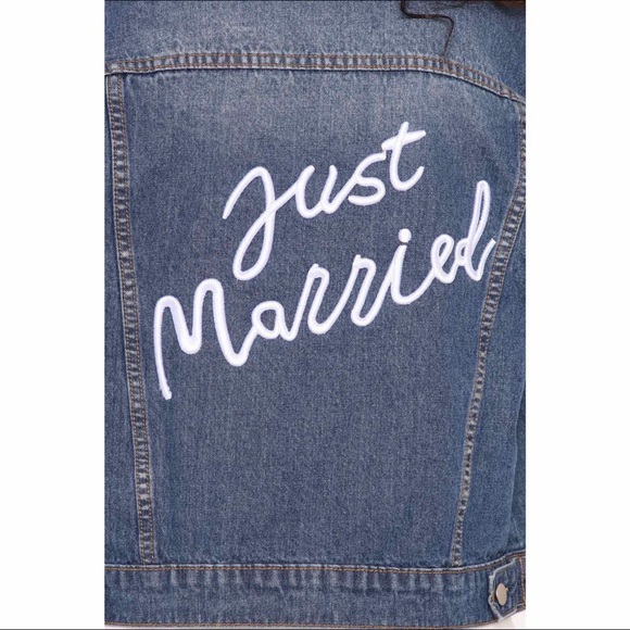 Denim Jean Jacket Just Married Bachelorette Bride - Picture 2 of 5